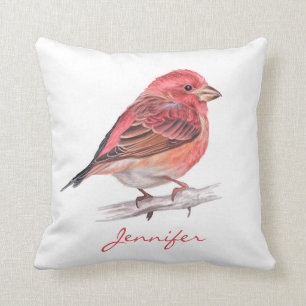 Coussin Cute Purple Finch Oiseau Pièce de garde-bébé