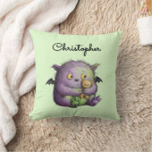 Coussin Cute Purple Green Fluffy Monster Buddy (Couverture)