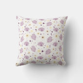 Coussin Cute Purple Sheep Kawaii Pattern Throw Pillow (Verso)