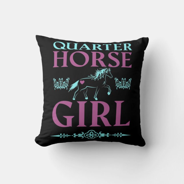 Coussin Cute Quarter Horse Girl (Recto)