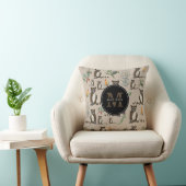 Coussin Cute Raccoon dans Pine Forest Motif Monogramme (Chaise)