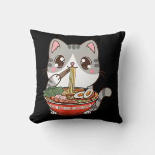 Coussin Cute Ramen Cat Kawaii Anime Japonais Food Boy Girl