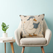 Coussin Cute Reading Duck Book Lover Whimsical Nursery  (Chaise)