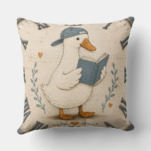 Coussin Cute Reading Duck Book Lover Whimsical Nursery  (Verso)