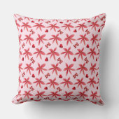 Coussin Cute Red Floral Heart Pattern Seamless Girly  (Recto)