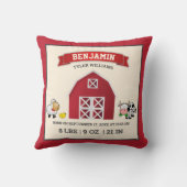 Coussin Cute Red Grange ferme Animaux de naissance de bébé (Verso)