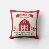 Coussin Cute Red Grange ferme Animaux de naissance de bébé (Recto)