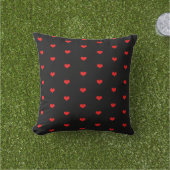 Coussin Cute Red Heart Motif Black Custom Home Décor (Herbe)