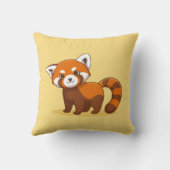Coussin Cute Red Panda on Yellow (Verso)