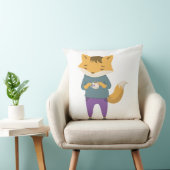 Coussin Cute renard avec tasse de thé (Chaise)