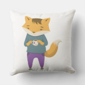 Coussin Cute renard avec tasse de thé (Verso)