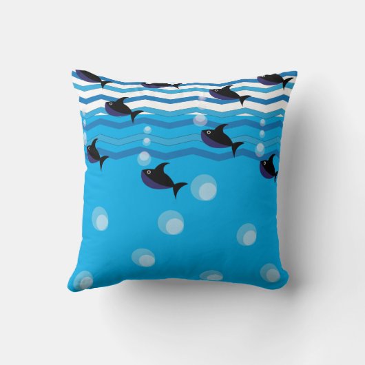 Coussin Cute Requins Océan (Verso)