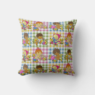 Coussin Cute Retro Coloré Patchwork Plaid Baby shower