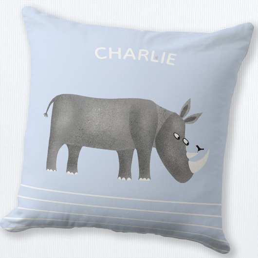 Coussin Cute Rhinoceros Personnalisé