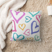 Coussin Cute Romantic Pastel Hearts (Couverture)