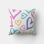 Coussin Cute Romantic Pastel Hearts (Verso)