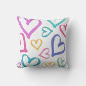 Coussin Cute Romantic Pastel Hearts (Recto)