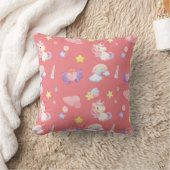 Coussin Cute rose douce licorne arc-en-ciel Motif (Couverture)