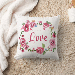 Coussin Cute rose Floral Rose Polka Dot Baby Nursery