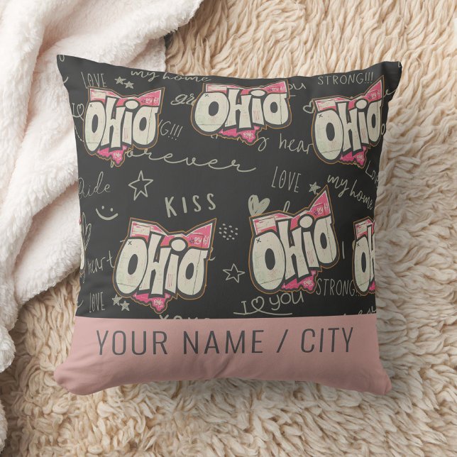 Coussin Cute rose Ohio amour décoration motif (Créateur téléchargé)
