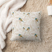 Coussin Cute Rose Or Chickadee Oiseau Floral Coeurs Imprim (Couverture)