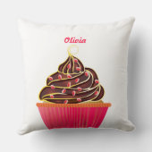 Coussin Cute Rose Personnalisé Cupcake Sprinkings (Verso)