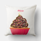 Coussin Cute Rose Personnalisé Cupcake Sprinkings (Recto)
