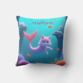 Coussin Cute rose Sirène Kitten (Verso)