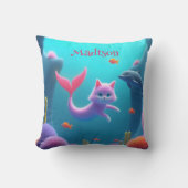 Coussin Cute rose Sirène Kitten (Recto)