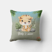 Coussin Cute Safari Animaux 2 côté Singe Tigre (Verso)