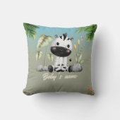Coussin Cute Safari Animaux 2 côté Zebra Elephant (Recto)