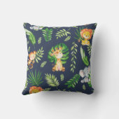 Coussin Cute Safari Jungle Animaux Végétation Garçon Nurse (Verso)