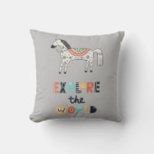 Coussin Cute Scandia Horse Explore Le Monde (Recto)