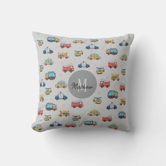 Coussin Cute Service Vehicle Personalized  (Recto)