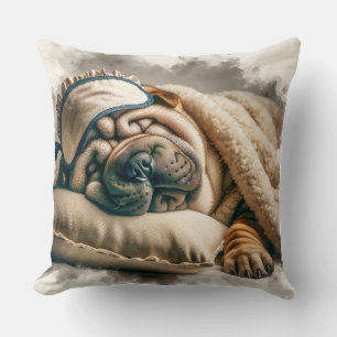 Coussin Cute Shar Pei Chien