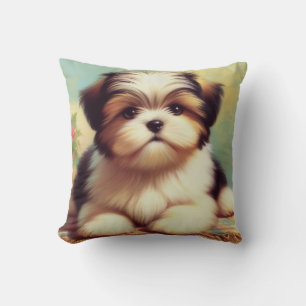 Coussin Cute Shih-Tzu Peinture de chiot
