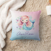 Coussin Cute Sirène Filles Personalisées Poussin (Couverture)