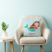 Coussin Cute Sirène Whimsical Personnalisé (Chaise)