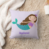 Coussin Cute Sirène Whimsical violet Personnalisé (Couverture)