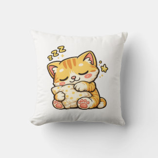 Coussin Cute Sleepy Cat Pillow