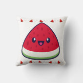Coussin Cute Smiling Kawaii Watermelon (Verso)