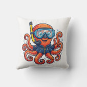 Coussin Cute Snorkeling Octopus - Ocean Explorer (Verso)