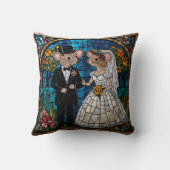 Coussin Cute Souris Mariage Couple Mosaïque Vitrail (Verso)
