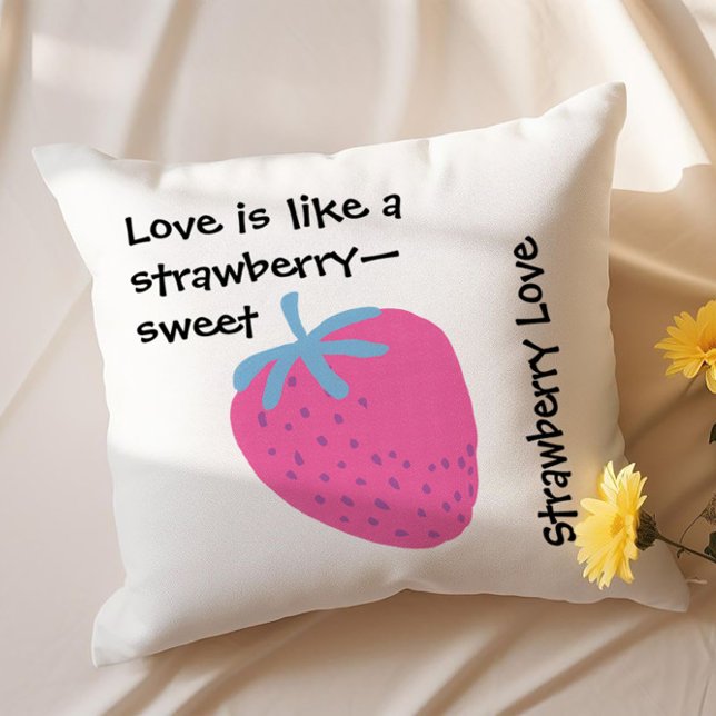 Coussin Cute Strawberry Love – Valentine’s Day  (Créateur téléchargé)