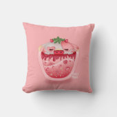 Coussin Cute Strawberry Throw Pillow – Kawaii Design (Recto)
