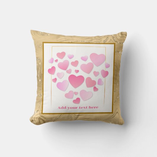 Coussin Cute Style Pink Hearts Romantic Valentine's Day (Recto)