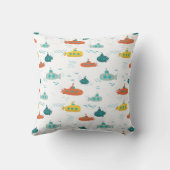 Coussin Cute Submarine Nautical Deep Sea Fish Pattern (Verso)