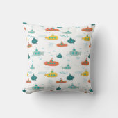 Coussin Cute Submarine Nautical Deep Sea Fish Pattern (Recto)