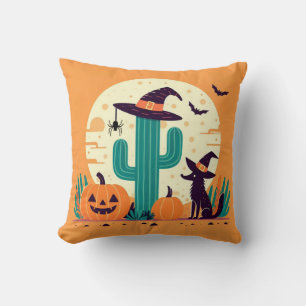 Coussin Cute, sud-ouest du désert d'Halloween/cactus