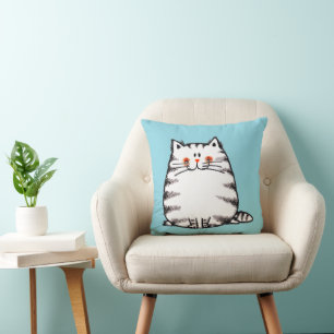 Coussin Cute Tabby Cat - Kawaii kitty pour amoureux de les